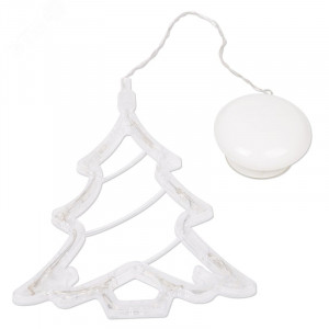 Фигура светодиодная "Елочка" 190х160х10мм 8LED зел. 1Вт 4.5В IP20 на присоске с подвесом элементы питания 3хAAA (не в компл.) 501-017