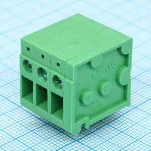 DG105R-5.0-03P-14-00A(H), Винтовой клеммный блок c рельефной обоймой,3 контакта. Серия DG105R-5.0