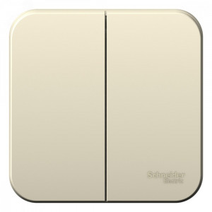 BLANCA О/У 2-клавишный ВЫКЛЮЧАТЕЛЬ (cх.5), 6А, 250В, МОЛОЧНЫЙ BLNVA065002