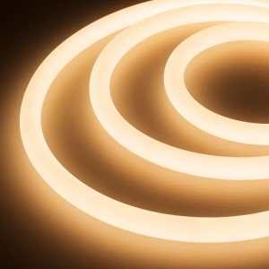 Герметичная лента MOONLIGHT-5000S-ROUND-2835-336-24V Warm (18х18mm, 16W, IP65) 031431, Гибкая герметичная лента (неон серии MOONLIGHT), сечение 18х18 мм. Светодиоды SMD 2835 336 шт/м. Цвет свечения ТЕПЛЫЙ БЕЛЫЙ (3000 К), индекс цветопередачи CRI>90, световой поток 1000 лм/м, угол излучения 360°. Мощность 16 Вт/м, питание 24 В. Класс пылевла