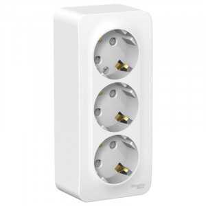 Розетка 3-м ОП Blanca 16А IP20 250В с заземл. защ. шторки с изолир. пластиной бел. SE BLNRA011311