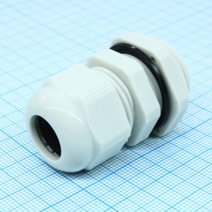 Кабельный ввод M20-LG, Кабельный ввод, M20х1,5, диапазон зажимаемых проводников: 10 - 14 мм, SW 27 мм, IP68, материал: пластик, цвет: серый