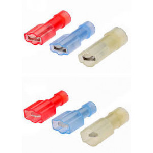 Разъем плоский, РПИ-П 6.0-6,3, 100933, Разъем плоский, вилочный, латунь, РПИ-П 6.0-6,3 (сечение проводника 4 - 6 мм кв., ширина гнезда 6,3 мм), изолированный, цвет: желтый, в упаковке 20 штук