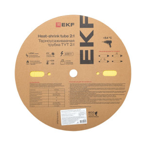 Термоусаживаемая трубка ТУТ нг 8/4 желтая рулон PROxima tut-8-y