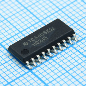 SN74HC245NSR, Шинный формирователь неинвертирующий двунаправленный 8-бит КМОП кристалл, SO20