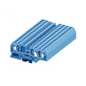 Проходная клемма 206954, Проходная клемма, 3 точки подключения, тип фиксации провода: пружинный, номинальное сечение: 6 мм кв., 41A, 800V, ширина: 8 мм, цвет: синий, тип монтажа: DIN35