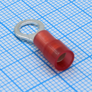 Наконечник кабельный кольцевой изолированный ВНКИ 1.5-5 серия ПРОФИ, Виброустойчивый кольцевой кабельный изолированный наконечник с нейлоновой манжетой, сечение 0.25-1.5 мм2 под М5