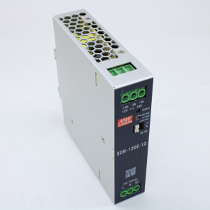 XDR-120E-12, Преобразователь AC-DC на DIN-рейку 120Вт, выход 12В/10A, рег. вых 12…15В, вход 85…264В AC, 47…63Гц /120…370В DC, DC OK, изоляция 4000В AC, 30х125,2х116мм, -40…+70°С