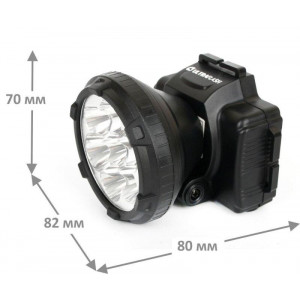 Фонарь аккумуляторный налобный LED5362 7LED 2 режима 220В пластик. черн. (бокс) 11256
