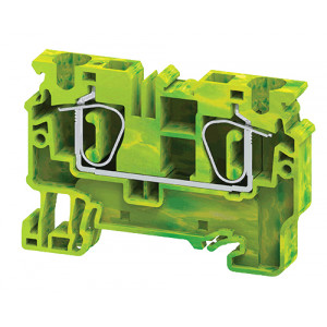 Заземляющая клемма CXG6, Заземляющая клемма, тип фиксации провода: пружинный, номинальное сечение: 6 мм кв., ширина: 6 мм, цвет: желто-зеленый, тип монтажа: DIN35