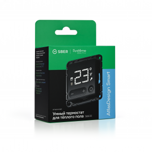 ATLASDESIGN SMART Термостат программируемый для   электрического теплого пола, Zigbee, 16 А, мех.,  ЧЕРНЫЙ ATN001038Z