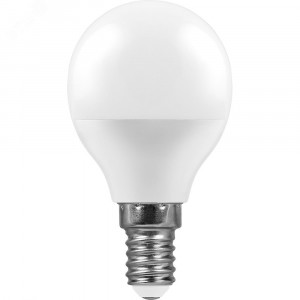 Лампа светодиодная LED 9вт Е14 дневной матовый шар 25803