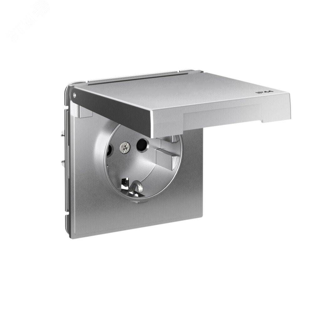 Изображение товара ARTGALLERY розетка силовая с заземлением, IP44, 16А, алюминий, SYSTEME ELECTRIC