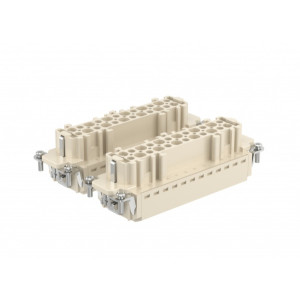 Розеточная контактная вставка HE-048-FS, Розеточная контактная вставка, пружинная фиксация, 48 полюсов + PE, типоразмер 48B, 500V, 16A, сечение обслуживаемых проводников 0,14-2,5 мм кв, тип покрытия контактов: серебро