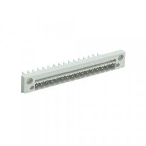 Вилочный разъем в панель 8213 S/16 DFLS, Вилочный разъем, горизонтальный, в панель, шаг: 5.08 мм, 16 полюсов, фиксация на плате пайкой, исполнение: без маркировки, 400V, 6,5А, цвет: серый