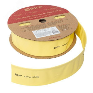 Термоусаживаемая трубка ТУТ нг 50/25 желтая рулон PROxima tut-50-y
