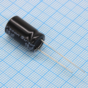 SK250M100G16PKKKS00R, Конденсатор алюминиевый электролитический 10мкФ 250В ±20% (10х16мм) радиальный 5мм 145мА 2000час 105°C россыпь