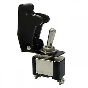 SAC-01 BLACK  KN3A-01, Тумблер ON-OFF (2c) 5А 250В с черным защитным колпачком SAC-01