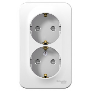 Розетка 2-м ОП Blanca 16А IP20 250В с заземл. защ. шторки с изолир. пластиной бел. SE BLNRA011211