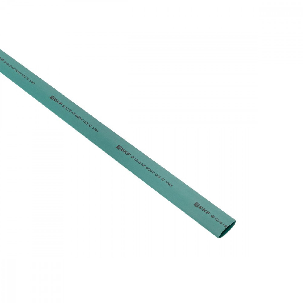 Изображение товара Термоусаживаемая трубка ТУТ нг 12/6 зеленая в отрезках по 1м PROxima tut-12-j-1m