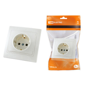 Розетка 2П+З 16А 250В белая "Таймыр" SQ1814-0012