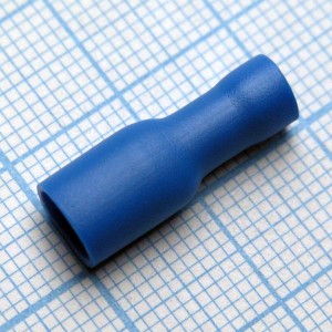FDFV2-187(8) Blue, наконечник кабельный ножевой (гнездо) полностью в изоляции 0.8х4.75мм, сеч. пров. 1.5-2.5мм2