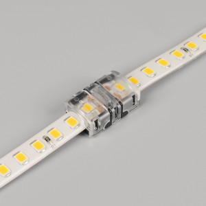 Коннектор HIP-GERM-MONO-8-2pin-STS 031958, Одиночный коннектор для соединения 2-х отрезков герметичных (IP54/IP65) светодиодных одноцветных лент SE (заливка силиконом сверху) шириной 8 мм. Материал - пластик. Максимальный допустимый ток 3 А, напряжение 3-24 В. Цена за 1шт. Разъем для FPC и FPC Одн