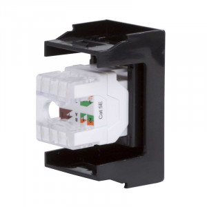 Розетка компьютерная 1-м 1мод. Viva RJ45 кат.5E черн. 45238