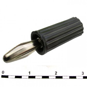 10-0067 A AL BLACK, Штекер 10-0067 a AL черный, диаметр 4 мм