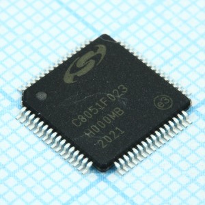 C8051F023-GQR, Микроконтроллер семейства 8051 64кБ Флэш-память 64TQFP