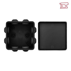 Коробка распаячная КМР-030-031 с крышкой наружная 85х85х40 8 мембранных вводов IP55 черн. plc-kmr-030-031-b