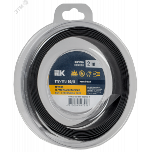 Трубка термоусадочная ТТУ нг-LS 10/5 черн. (уп.2м) UDR12-010-005-002-K02-T
