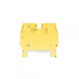 Заземляющая клемма WK 4 D2/2SL, Заземляющая клемма, тип фиксации провода: винтовой, номинальное сечение: 4 мм кв., 500V, ширина: 6 мм, цвет: желто-зеленый, тип монтажа: DIN35