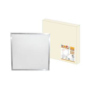 Ультратонкая светодиодная панель ЛП 02 595х595, 2800 лм 36 Вт 4000 К хром, без драйвера, Народная SQ0329-0249