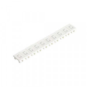 Маркировка для клемм (полоска) 9705A/8/10B L3, Маркировочные шильдики, для клемм сечением 6 мм.кв., боковая / верхняя, 10 шильдиков, нанесенные символы: L3, с горизонтальным расположением, размер шильдика: 5,75 x 8,3 мм, цвет: белый