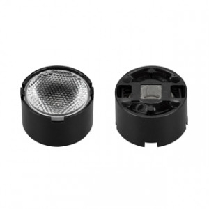 Линза ARL-PM585-U45-D20xH12-HB 032890, Одиночная линза со съемным холдером черного цвета для светодиодов SMD: 2525, 2835, 3030, 3535, 5050. Угол обзора: вертикальный 45°, прозрачная микропризма. Материал PMMA. Диаметр 19.5 мм, высота 11.76 мм.