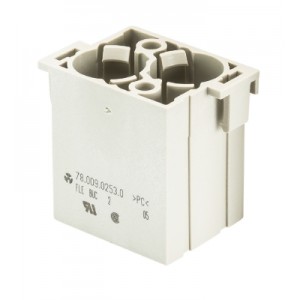 Розеточная контактная вставка 78.009.0253.0, Розеточная контактная вставка, обжимная фиксация, Twin bus, типоразмер модульный, 50V, 10A, (обжимные контакты поставляются отдельно)