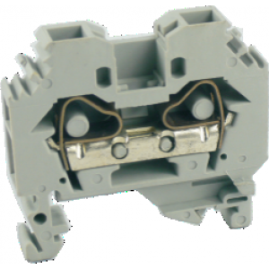 Проходная клемма UJ3-6/2L, Проходная клемма, тип фиксации провода: пружинный, номинальное сечение: 6 мм кв., 41A, 660V, ширина: 8 мм, цвет: серый, тип монтажа: DIN35