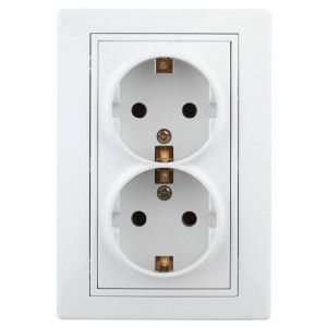 Розетка 2-м СП Plano 1-205-01 16А IP20 250В 2х2P+E Schuko бел. Б0053915
