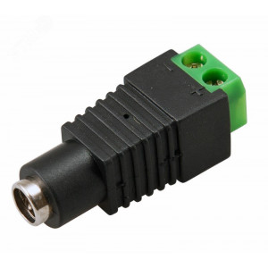 Разъем питания DC гнездо 2,1х5,5 с клеммной колодкой 14-0315, Переходник питания угловой