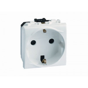 Электрическая розетка, с заземлением, со шторками, слон. кость, 2мод. 75482S