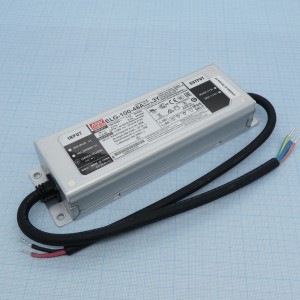 ELG-100-48A-3Y, AC-DC, 96Вт, IP65, вход 100…305В AC, 47…63Гц/142…431В DC, ККМ, выход 24...48В/2А, изоляция 3750В AC, в кожухе 199х63х35,5мм, -40…+70°С, рег. выхода, с проводом заземления