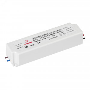 Блок питания ARPV-LV48060-A (48V, 1.3A, 60W) 019010(1), Источник напряжения с гальванической развязкой для светодиодных изделий. Входное напряжение 100-240 VAC. Выходные параметры: 48 В, 1,25 А, 60 Вт. Встроенный PFC >0,5. Герметичный пластиковый корпус IP 67. Рабочая температура -30…+70C?. Габаритные размеры