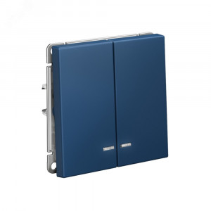 Выключатель 2-кл. ArtGallery (сх. 5а) 10AX с подсветкой механизм аквамарин SE GAL001153