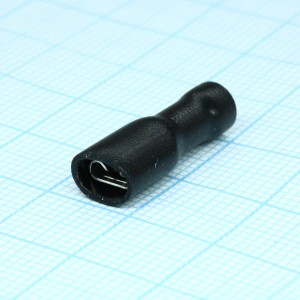 FDFD2-187(5)  Black, наконечник кабельный ножевой (гнездо) полностью в изоляции 0.5х4.75мм, сеч. пров. 1.5-2.5мм2