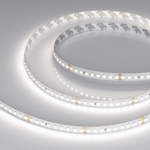 Лента RT-A144-10mm 24V White6000 (7.7 W/m, IP20, 2835, 5m) 038783, Светодиодная высокоэффективная лента RT-A144, открытая. Светодиоды 2835, 144 шт/м (720 шт на 5 м), белая плата, ширина 10 мм, скотч 3M. Цвет БЕЛЫЙ 6000 K, цветопередача CRI>85, угол 120°. Питание 24 В, мощность 7.7 Вт/м (38.5 Вт на 5 м). Размеры 5000x10x1