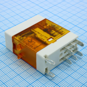 HF157F/A220-2Z25FD1, Реле силовое 8А две группы на переключение с LED и кнопкой катушка переменного тока 220В