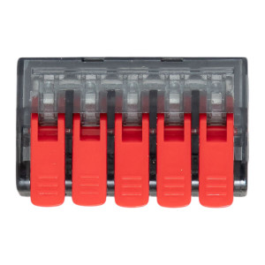 Строительно-монтажная клемма СМК 221-615 с рычагом 5 отверстий 0.5-4.0(6) мм2 EKF PROxima plc-smk-221-615