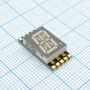 KCPSA04-104, 1 разрядный сегментный индикатор smd 10,16мм/красный/640нм/4.7-16.2мкд/ОА