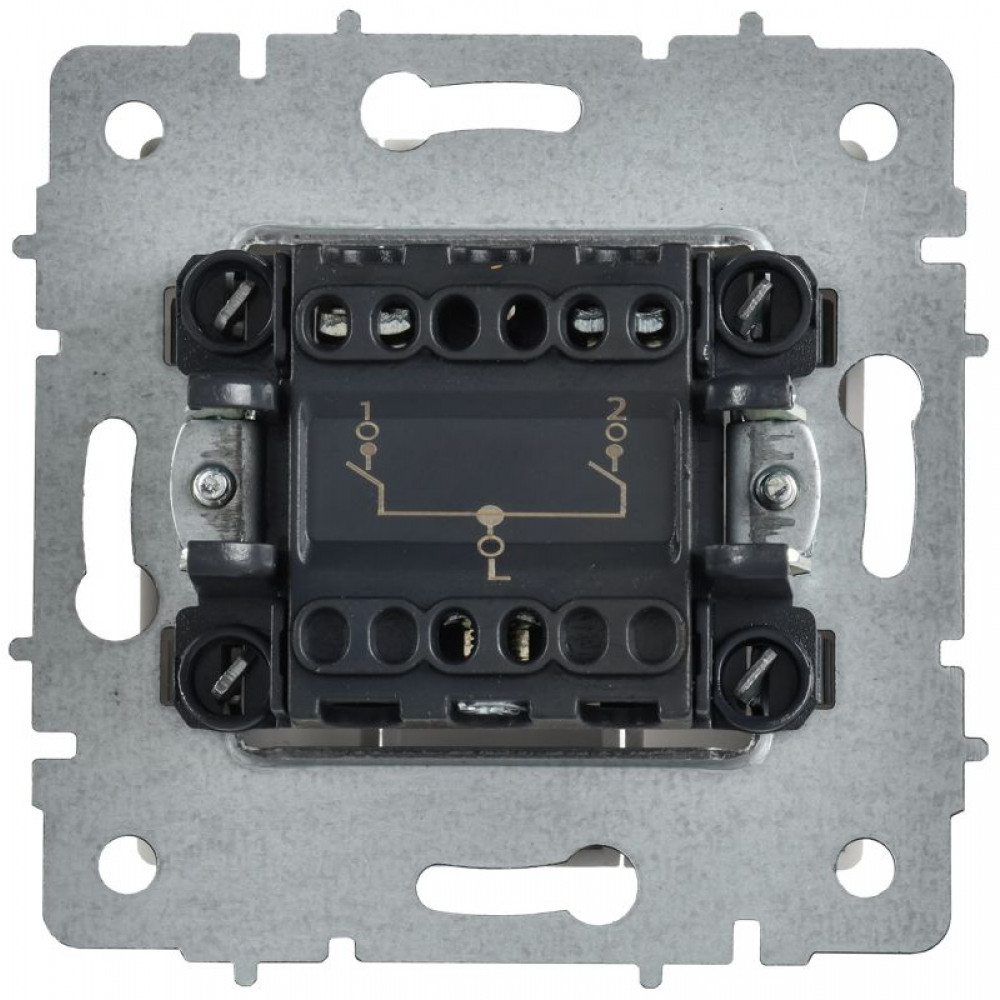 Изображение товара Выключатель 2-клавишный 10А IP 20 белый для скрытого монтажа